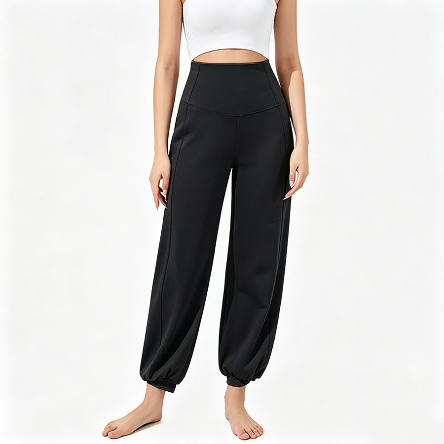 Pantaloni da yoga larghi a vita alta e lunghezza alla caviglia Olivenorma da donna. - Nero - XL - image 7