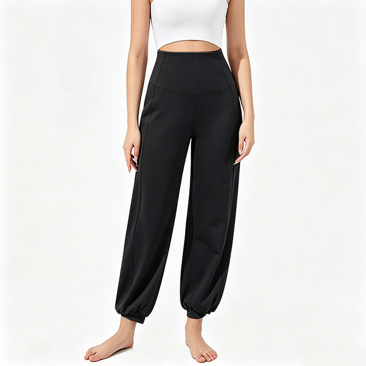 Pantaloni da yoga larghi a vita alta e lunghezza alla caviglia Olivenorma da donna. - Nero - XL - image 7