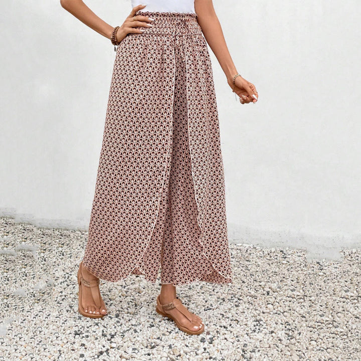Pantaloni da donna Olivenorma a vita alta con coulisse e gamba larga, con stampa floreale. - Nudo - XL - image 16