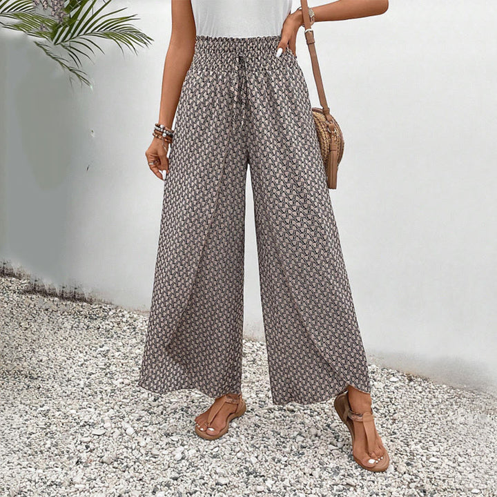 Pantaloni da donna Olivenorma a vita alta con coulisse e gamba larga, con stampa floreale. - Grigio - XL - image 21