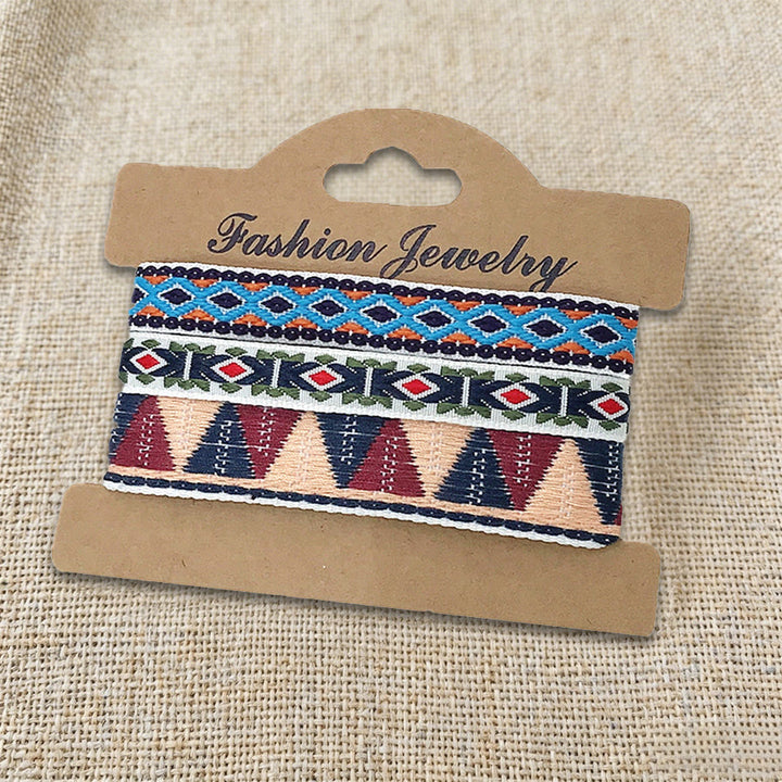 Braccialetto intrecciato etnico boho multicolore fatto a mano con filo di alta qualità Olivenorma - Triangolo Blu - image 21