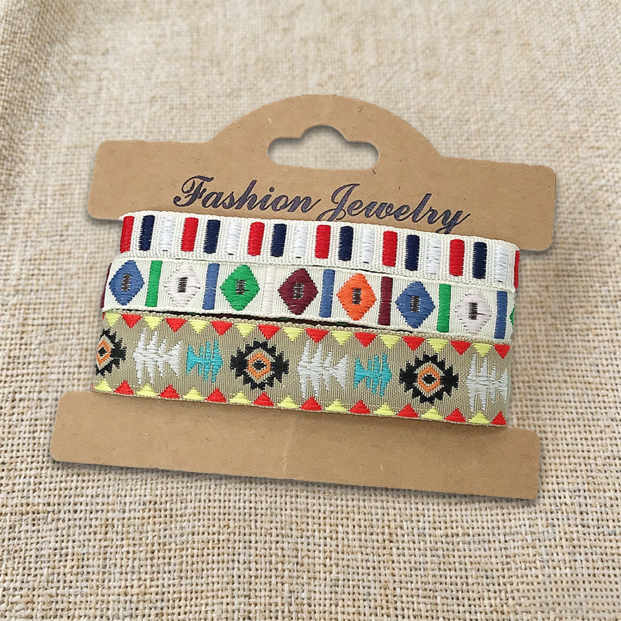 Braccialetto intrecciato etnico boho multicolore fatto a mano con filo di alta qualità Olivenorma - Boho bianco - image 8