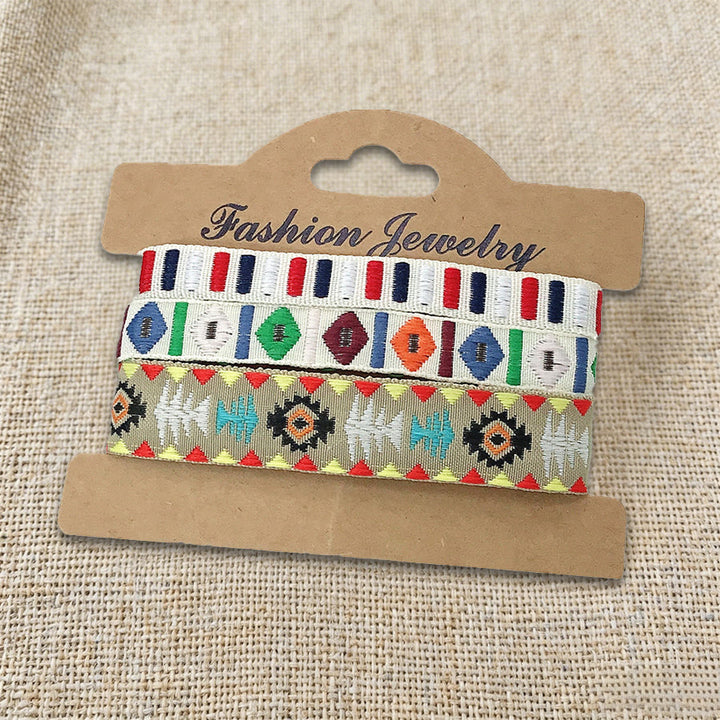 Braccialetto intrecciato etnico boho multicolore fatto a mano con filo di alta qualità Olivenorma - Boho bianco - image 8