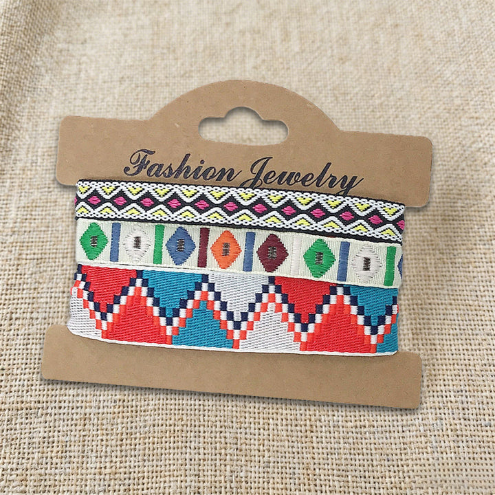 Braccialetto intrecciato etnico boho multicolore fatto a mano con filo di alta qualità Olivenorma - Azteco Verde - image 18