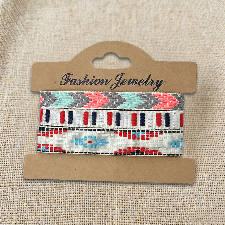 Braccialetto intrecciato etnico boho multicolore fatto a mano con filo di alta qualità Olivenorma - Rosso e Blu - image 17