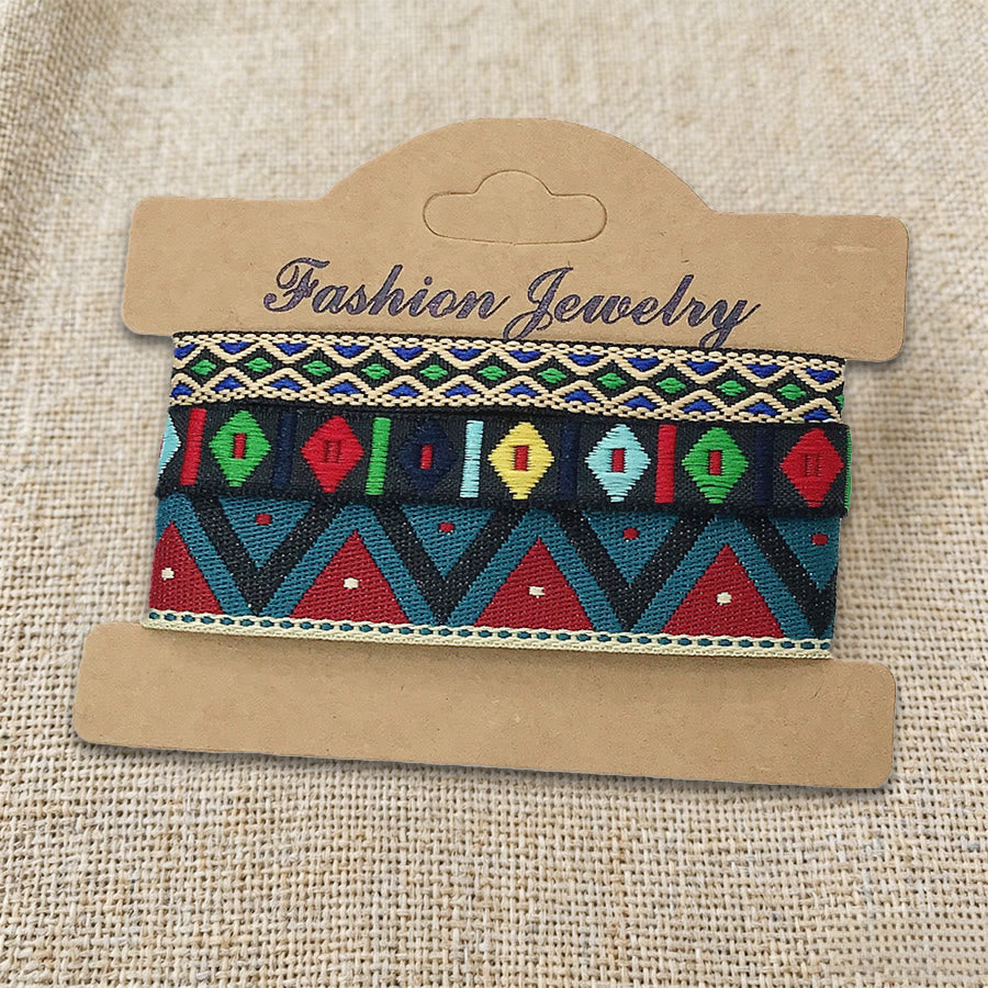 Braccialetto intrecciato etnico boho multicolore fatto a mano con filo di alta qualità Olivenorma - Tribale Rosso - image 3