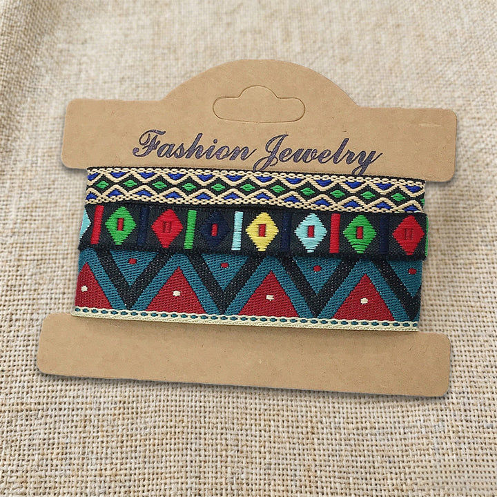 Braccialetto intrecciato etnico boho multicolore fatto a mano con filo di alta qualità Olivenorma - Tribale Rosso - image 3