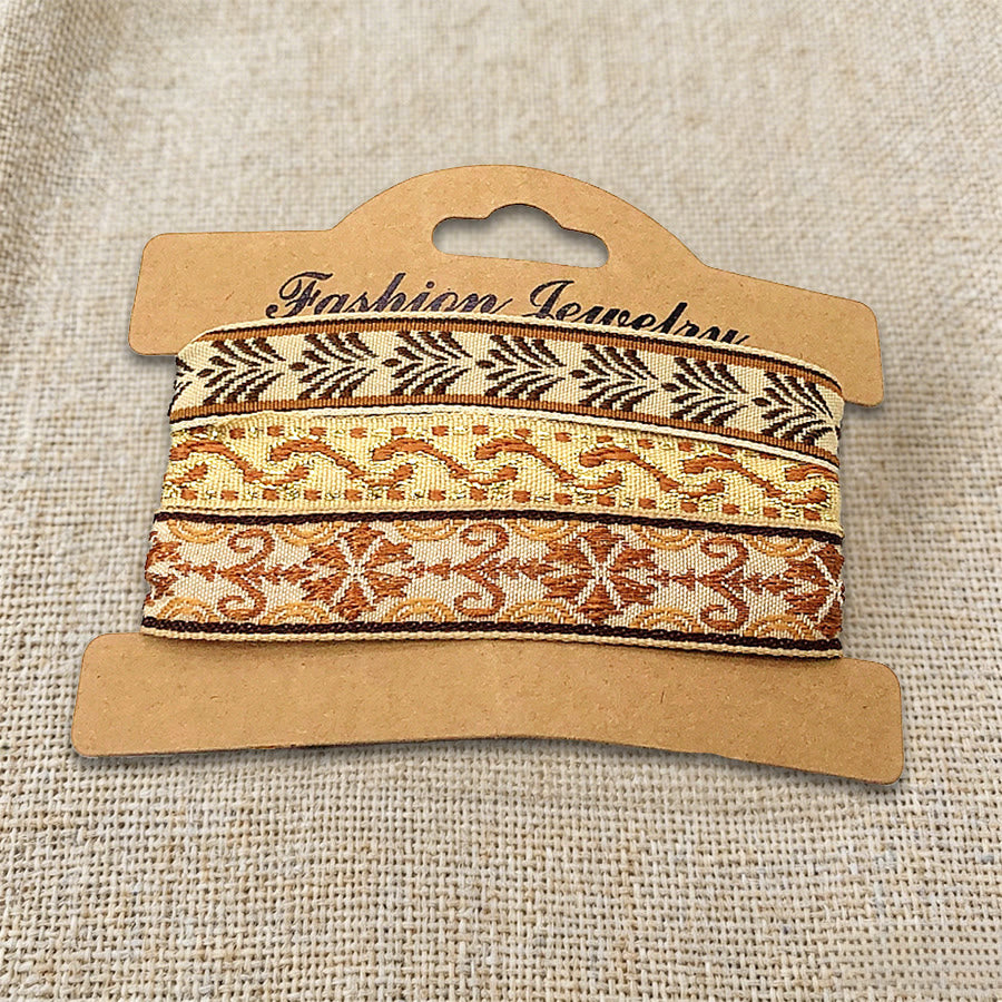Braccialetto intrecciato etnico boho multicolore fatto a mano con filo di alta qualità Olivenorma - Beige etnico - image 24