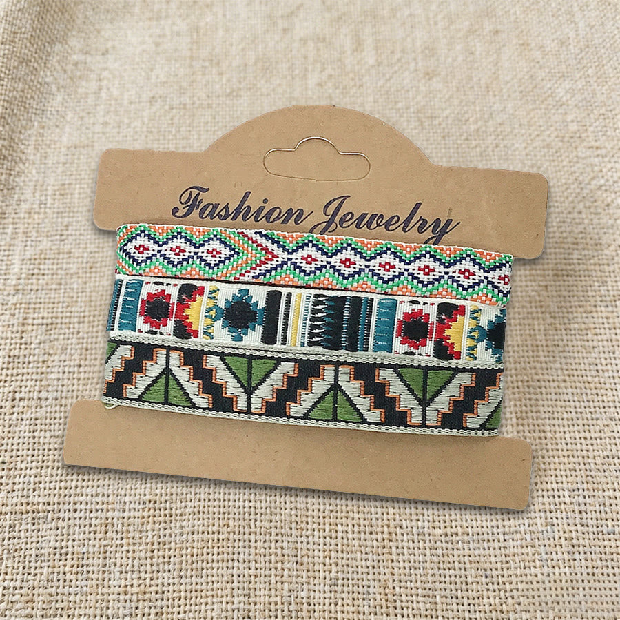 Braccialetto intrecciato etnico boho multicolore fatto a mano con filo di alta qualità Olivenorma - Tribale terroso - image 19
