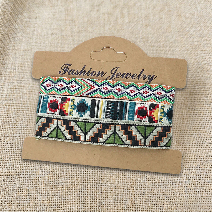 Braccialetto intrecciato etnico boho multicolore fatto a mano con filo di alta qualità Olivenorma - Tribale terroso - image 19