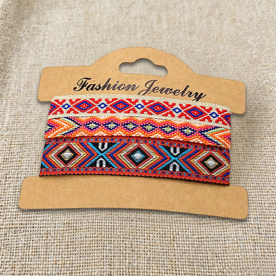 Braccialetto intrecciato etnico boho multicolore fatto a mano con filo di alta qualità Olivenorma - Tribale Arancione - image 26