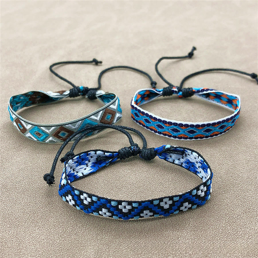 Braccialetto intrecciato etnico boho multicolore fatto a mano con filo di alta qualità Olivenorma - image 1