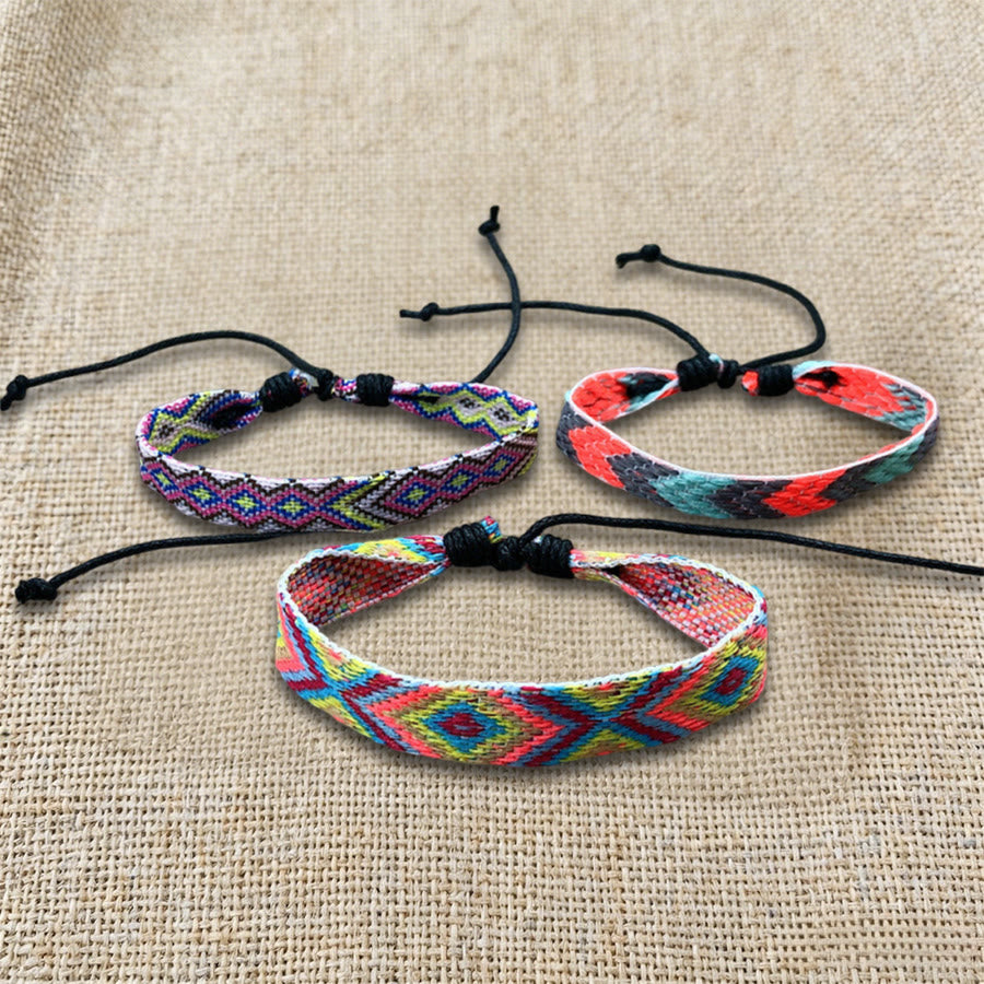 Braccialetto intrecciato etnico boho multicolore fatto a mano con filo di alta qualità Olivenorma - image 5