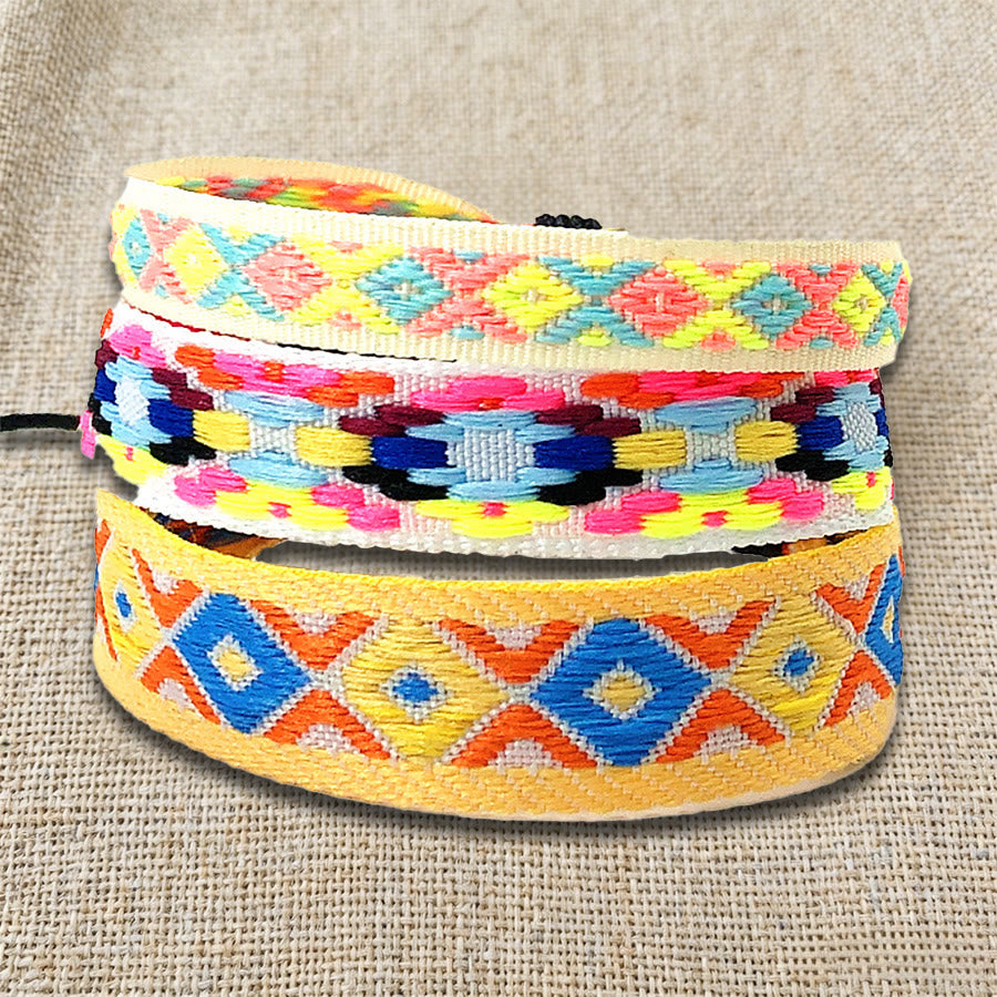 Braccialetto intrecciato etnico boho multicolore fatto a mano con filo di alta qualità Olivenorma - image 33