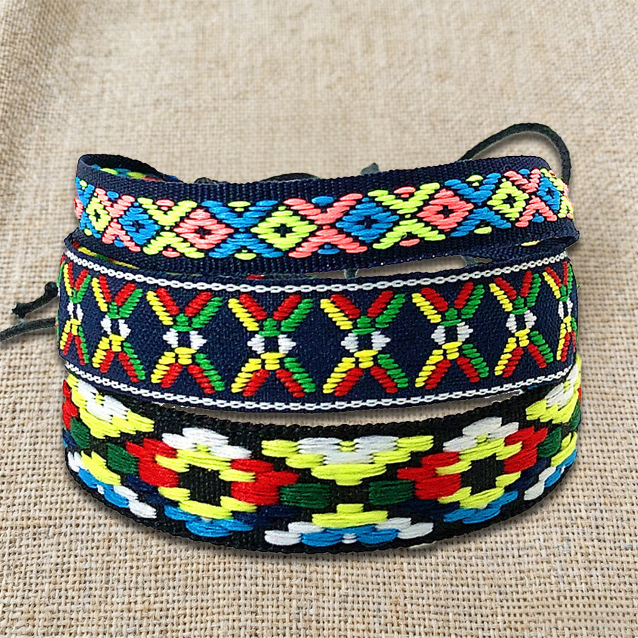 Braccialetto intrecciato etnico boho multicolore fatto a mano con filo di alta qualità Olivenorma - image 35