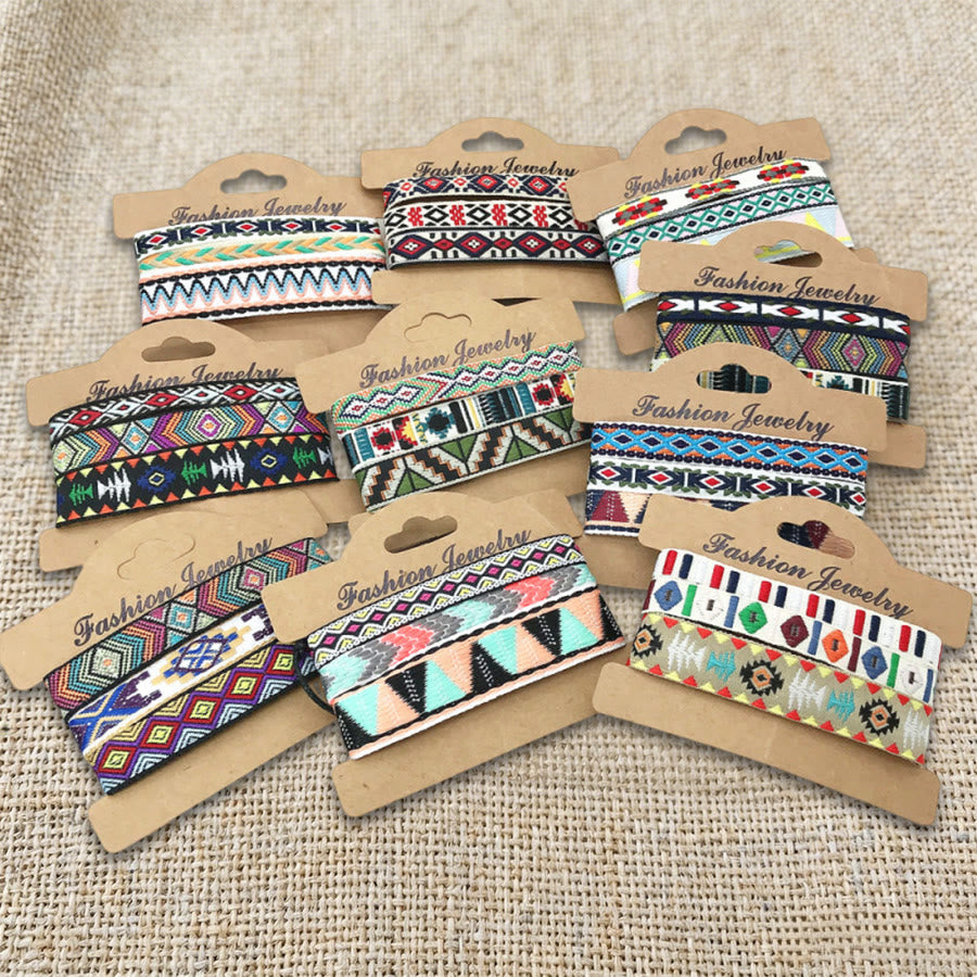 Braccialetto intrecciato etnico boho multicolore fatto a mano con filo di alta qualità Olivenorma - image 40