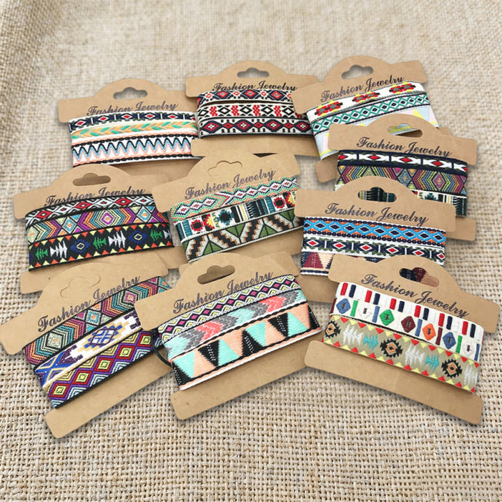 Braccialetto intrecciato etnico boho multicolore fatto a mano con filo di alta qualità Olivenorma - image 40