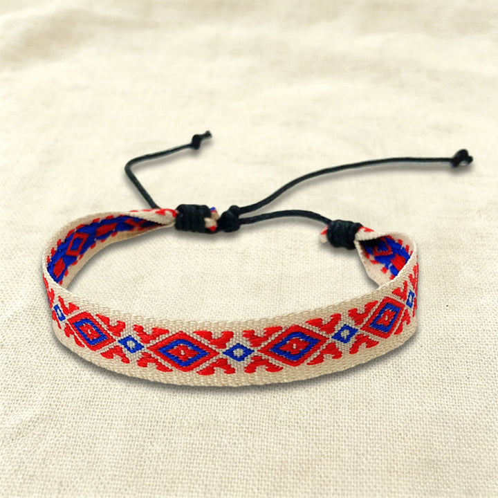 Bracciale intrecciato regolabile Olivenorma, stile boho casual, adatto per tutti i giorni. - Diamante Rosso Bianco - image 14