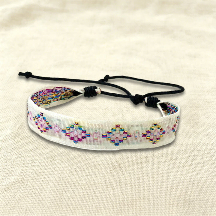 Bracciale intrecciato regolabile Olivenorma, stile boho casual, adatto per tutti i giorni. - Diamante Rosa Bianco - image 24