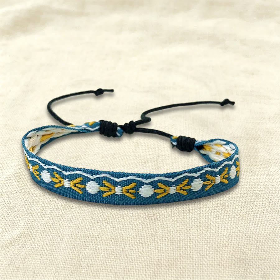 Bracciale intrecciato regolabile Olivenorma, stile boho casual, adatto per tutti i giorni. - Tribale Blu Giallo - image 30