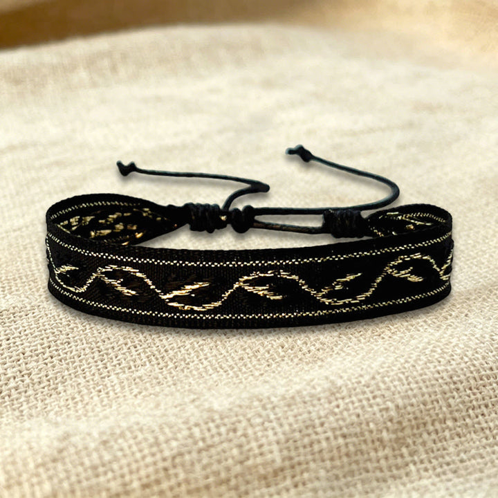 Braccialetto dell'amicizia intrecciato regolabile Olivenorma con motivo tribale multicolore - Modello in oro nero - image 19