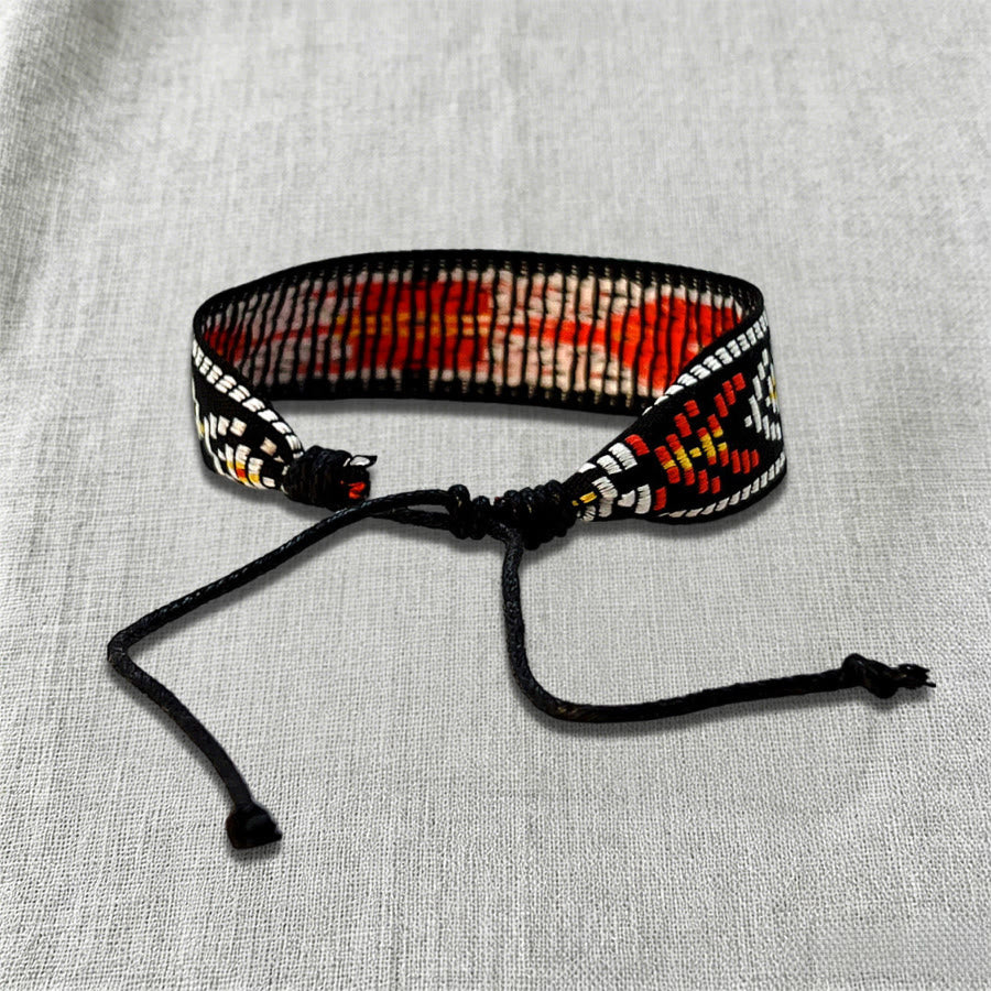 Bracciale etnico intrecciato a mano con motivo tribale decorato Olivenorma - image 9