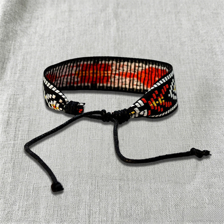 Bracciale etnico intrecciato a mano con motivo tribale decorato Olivenorma - image 9