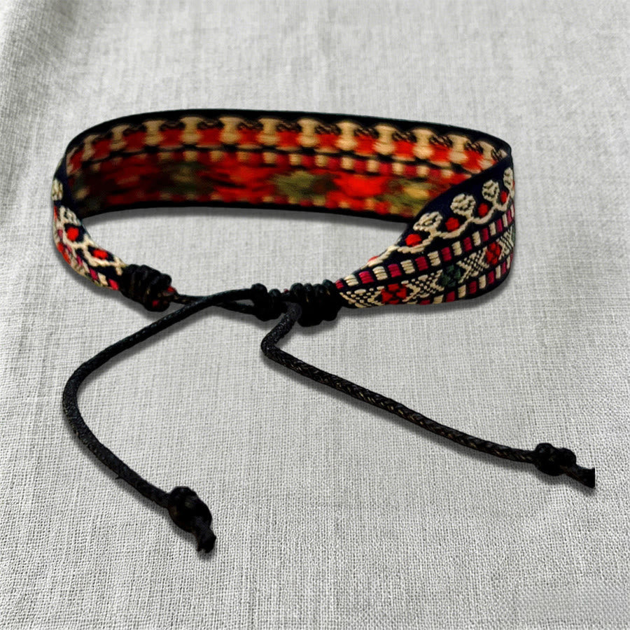 Bracciale etnico intrecciato a mano con motivo tribale decorato Olivenorma - image 2