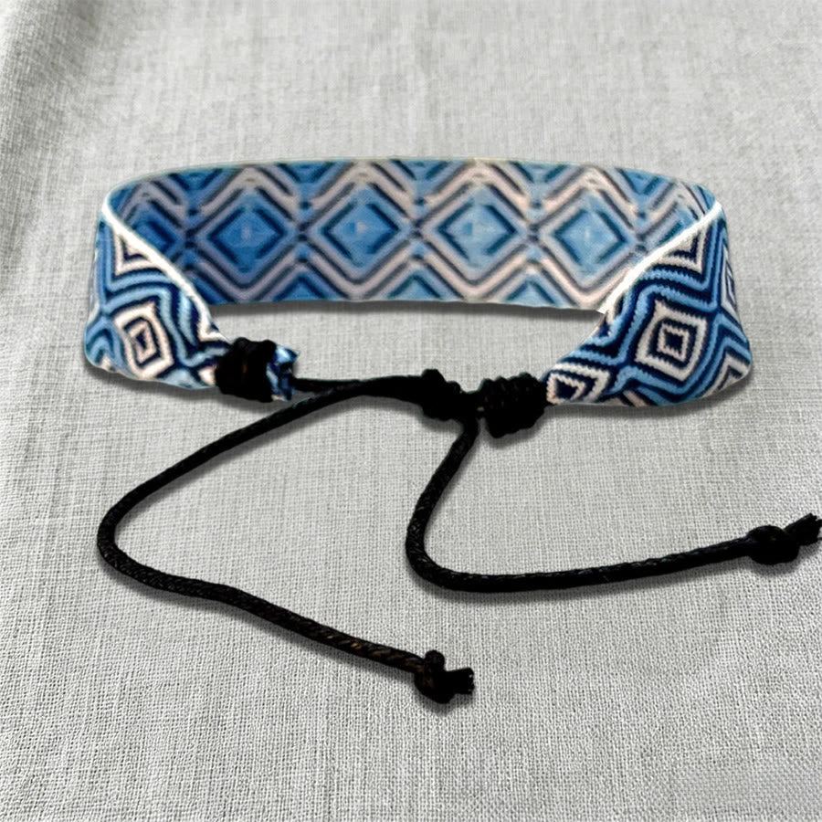 Bracciale etnico intrecciato a mano con motivo tribale decorato Olivenorma - image 13