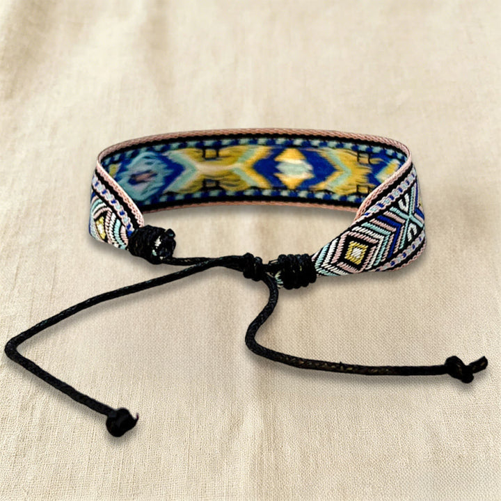 Bracciale intrecciato regolabile con nodo, motivo etnico tribale geometrico Olivenorma , perfetto per tutti i giorni e per le feste. - image 5