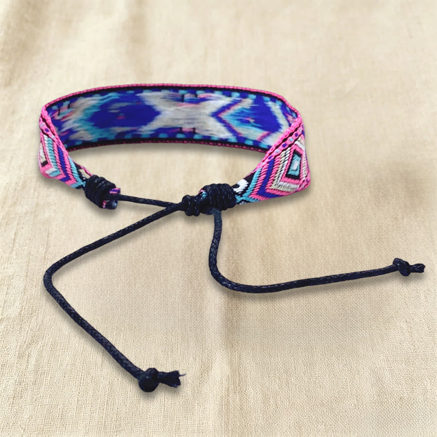 Bracciale intrecciato regolabile con nodo, motivo etnico tribale geometrico Olivenorma , perfetto per tutti i giorni e per le feste. - image 14