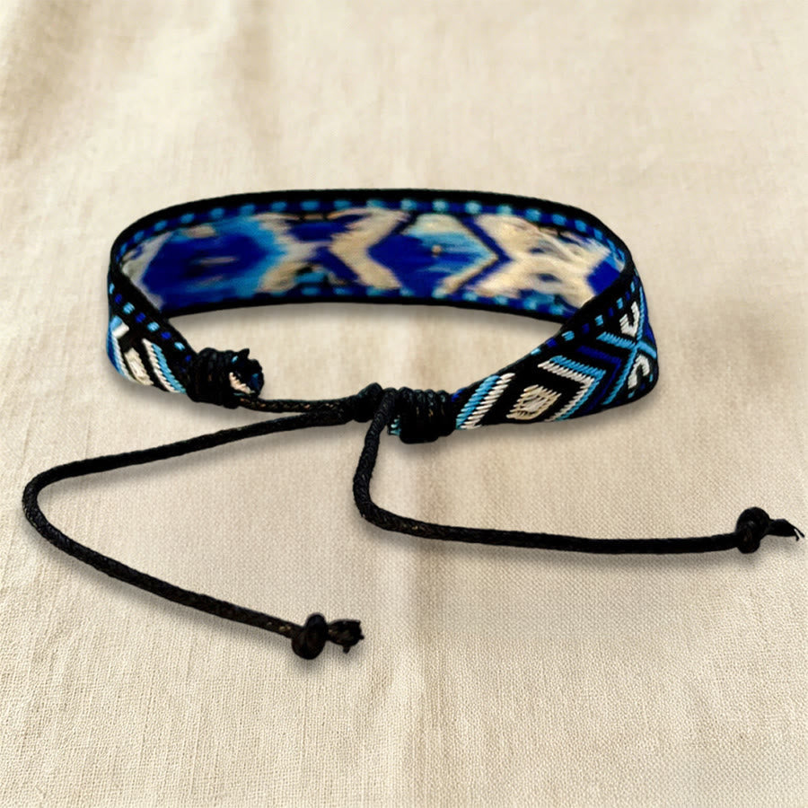 Bracciale intrecciato regolabile con nodo, motivo etnico tribale geometrico Olivenorma , perfetto per tutti i giorni e per le feste. - image 8