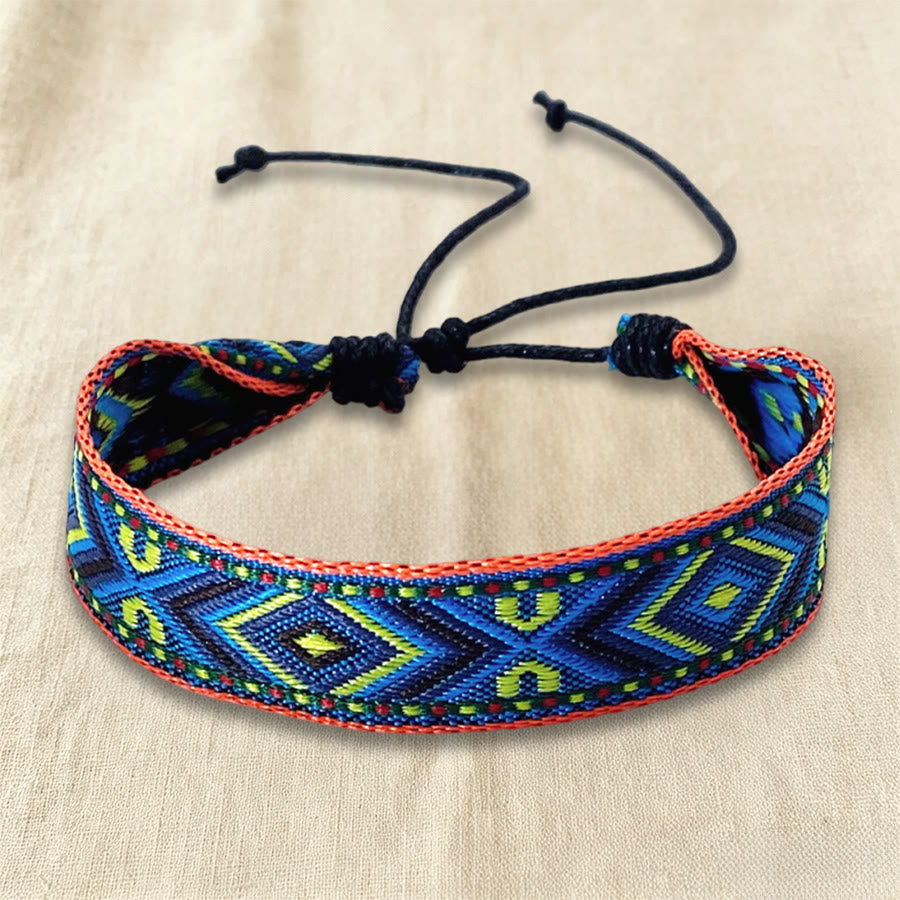 Bracciale intrecciato regolabile con nodo, motivo etnico tribale geometrico Olivenorma , perfetto per tutti i giorni e per le feste. - image 11