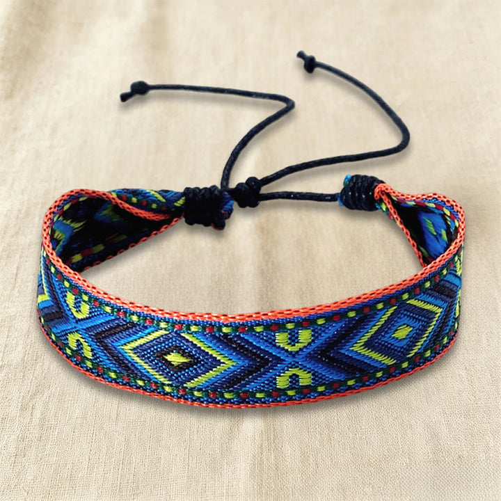 Bracciale intrecciato regolabile con nodo, motivo etnico tribale geometrico Olivenorma , perfetto per tutti i giorni e per le feste. - image 11