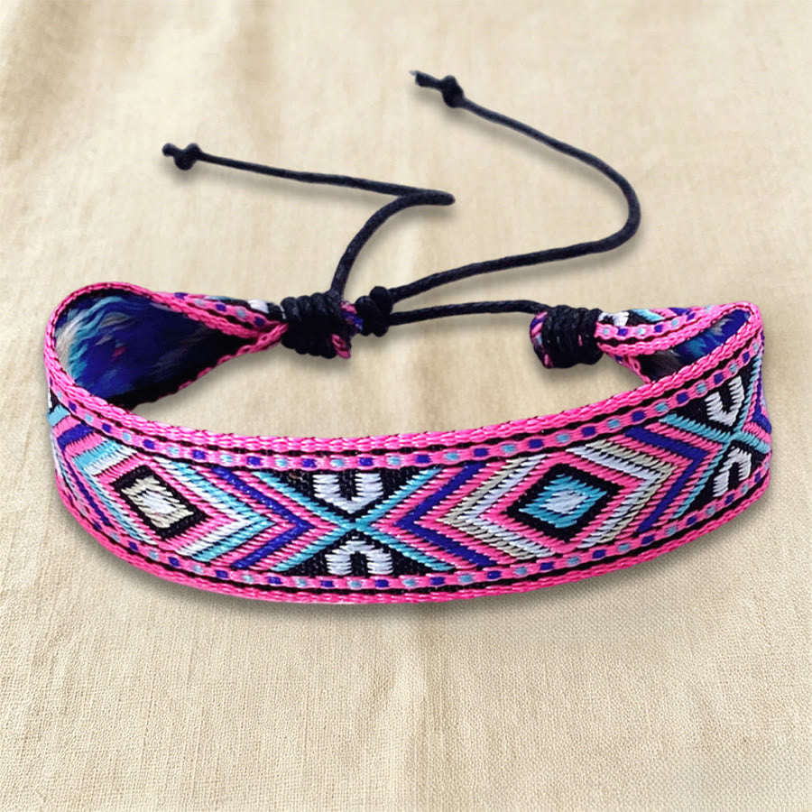 Bracciale intrecciato regolabile con nodo, motivo etnico tribale geometrico Olivenorma , perfetto per tutti i giorni e per le feste. - image 13