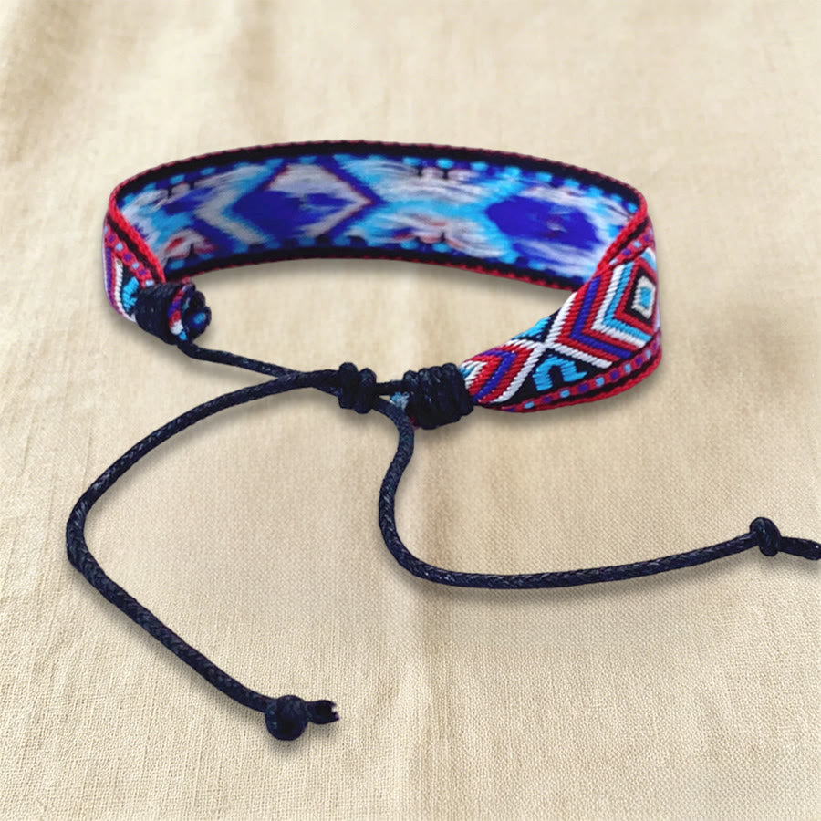 Bracciale intrecciato regolabile con nodo, motivo etnico tribale geometrico Olivenorma , perfetto per tutti i giorni e per le feste. - image 26