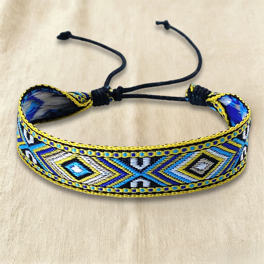 Bracciale intrecciato regolabile con nodo, motivo etnico tribale geometrico Olivenorma , perfetto per tutti i giorni e per le feste. - image 19