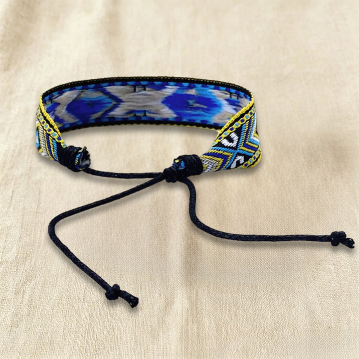 Bracciale intrecciato regolabile con nodo, motivo etnico tribale geometrico Olivenorma , perfetto per tutti i giorni e per le feste. - image 20