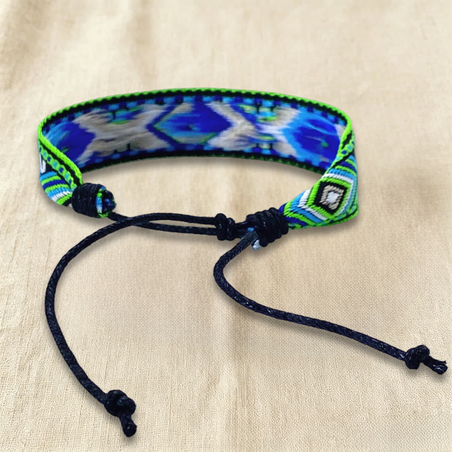 Bracciale intrecciato regolabile con nodo, motivo etnico tribale geometrico Olivenorma , perfetto per tutti i giorni e per le feste. - image 17