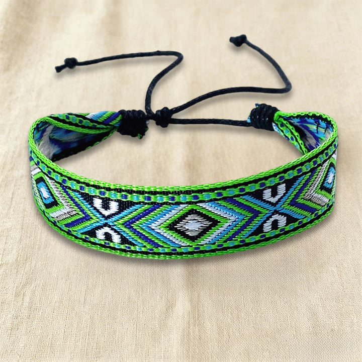 Bracciale intrecciato regolabile con nodo, motivo etnico tribale geometrico Olivenorma , perfetto per tutti i giorni e per le feste. - image 16