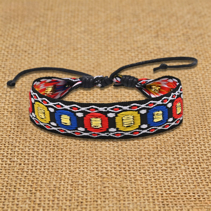 Braccialetto dell'amicizia intrecciato Olivenorma, etnico, azteco, geometrico, con nodo scorrevole e motivo intrecciato. - ornamento colorato - image 6