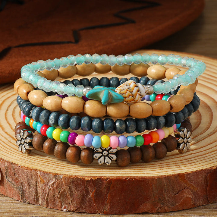 Braccialetto etnico boho Olivenorma impilabile multistrato con ciondoli a piuma fatti a mano - Arcobaleno Turchese - image 38