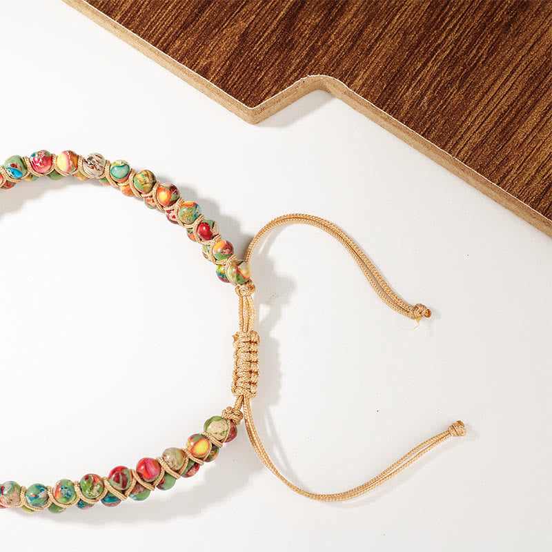 Bracciale Olivenorma con coulisse regolabile, intrecciato a mano e decorato con perline. - image 12