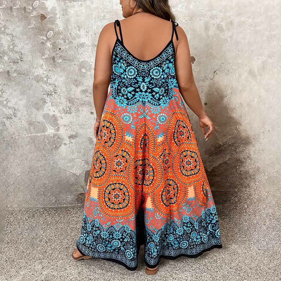 Completo da donna Olivenorma con stampa floreale vintage e medaglione, spalline sottili e gamba larga. - image 9