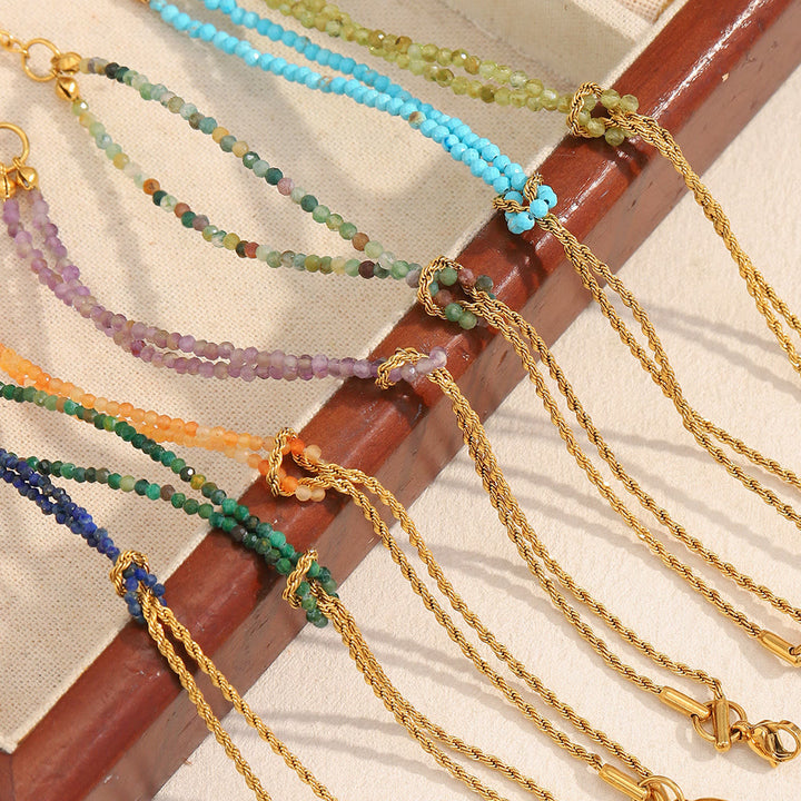 Bracciale Olivenorma con catena a doppio strato regolabile e perline - image 20