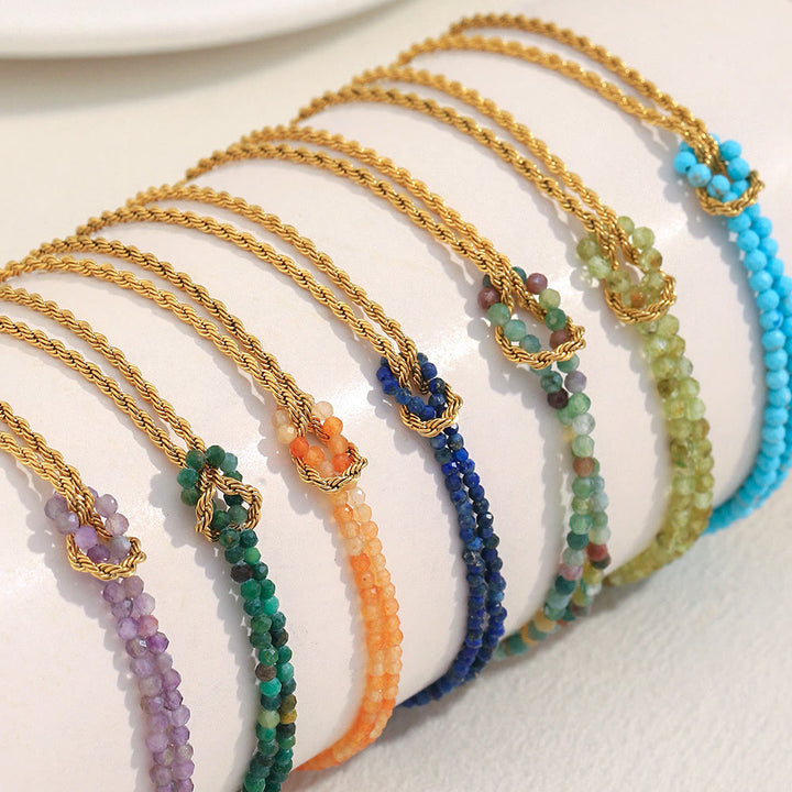 Bracciale Olivenorma con catena a doppio strato regolabile e perline - image 16