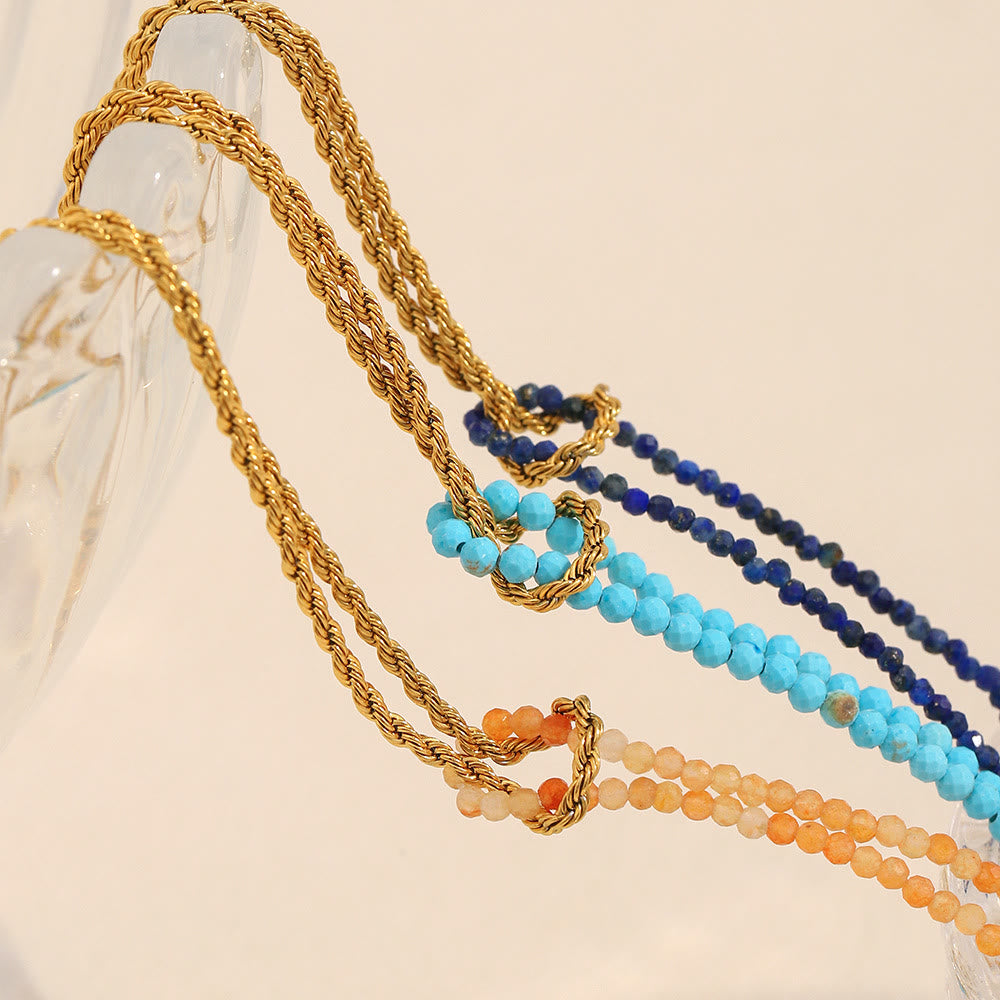 Bracciale Olivenorma con catena a doppio strato regolabile e perline - image 13
