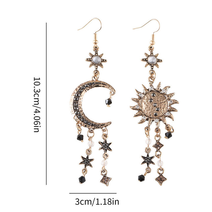 Orecchini pendenti Olivenorma in stile bohémien vintage con sole, luna e stelle. - image 4
