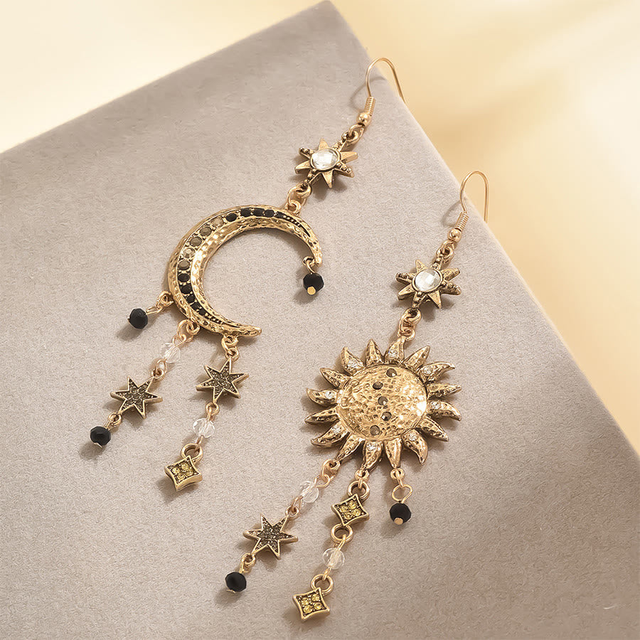 Orecchini pendenti Olivenorma in stile bohémien vintage con sole, luna e stelle. - image 6