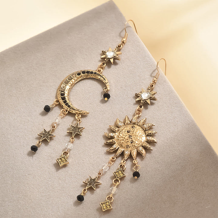Orecchini pendenti Olivenorma in stile bohémien vintage con sole, luna e stelle. - image 6